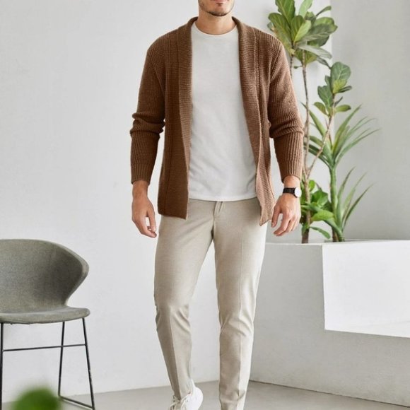 Brown Mens Cardigan - Picture 4 of 4